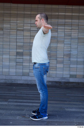 Whole Body Man T poses White Casual Slim Standing Street photo references